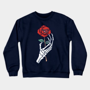 Sketelon Hand with Rose Crewneck Sweatshirt